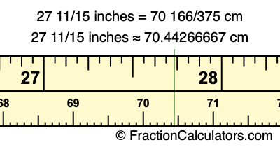 27 11/15 inches to cm