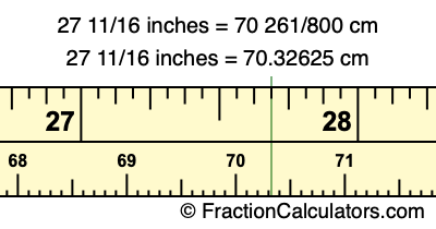 27 11/16 inches to cm