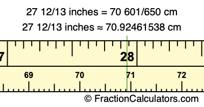 27 12/13 inches to cm