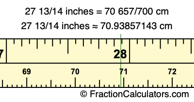 27 13/14 inches to cm