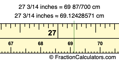 27 3/14 inches to cm