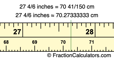 27 4/6 inches to cm
