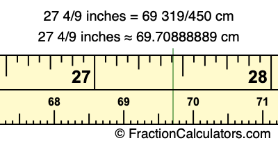 27 4/9 inches to cm