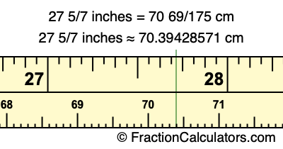27 5/7 inches to cm