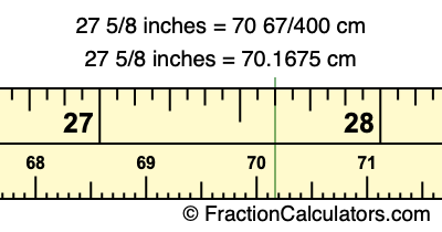 27 5/8 inches to cm