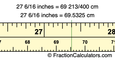 27 6/16 inches to cm