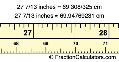 27 7/13 inches to cm