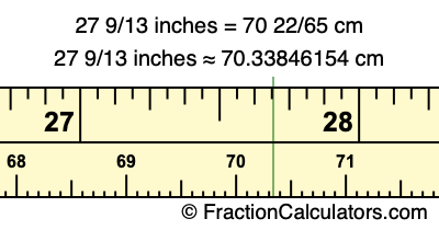 27 9/13 inches to cm