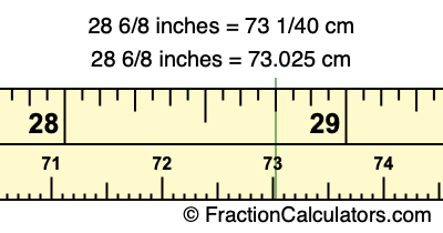 28 6/8 inches to cm