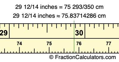 29 12/14 inches to cm