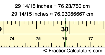 29 14/15 inches to cm