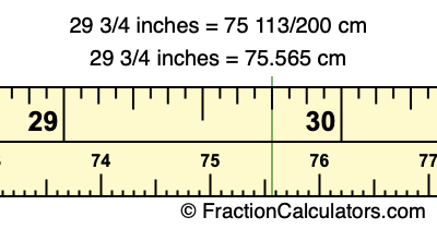 29 3/4 inches to cm