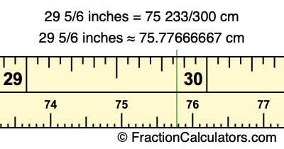 29 5/6 inches to cm