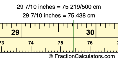 29 7/10 inches to cm