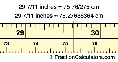 29 7/11 inches to cm