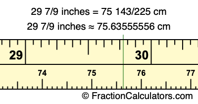 29 7/9 inches to cm
