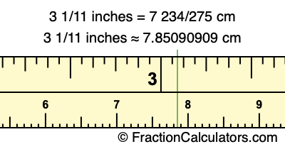 3 1/11 inches to cm
