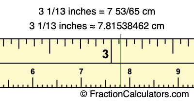 3 1/13 inches to cm