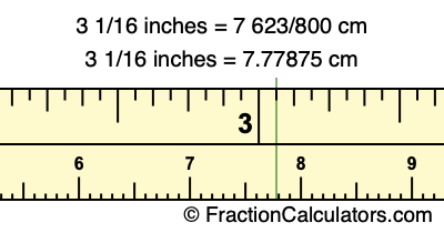 3 1/16 inches to cm