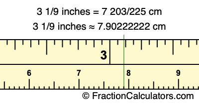 3 1/9 inches to cm