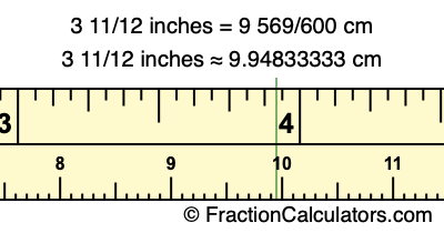 3 11/12 inches to cm