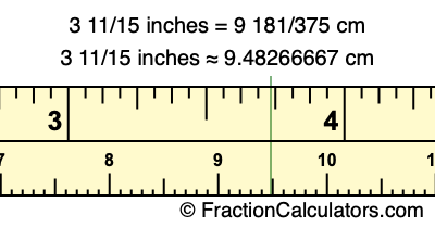 3 11/15 inches to cm