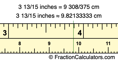 3 13/15 inches to cm