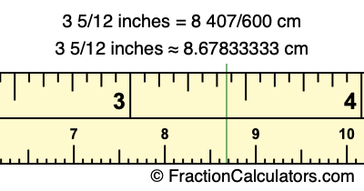 3 5/12 inches to cm
