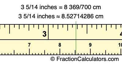 3 5/14 inches to cm
