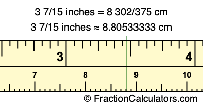 3 7/15 inches to cm