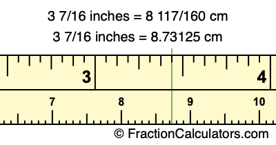 3 7/16 inches to cm