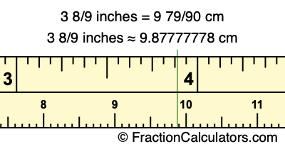 3 8/9 inches to cm