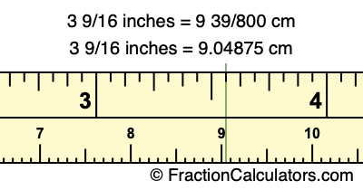 Convert 3 9 16 inches to cm 3 9 16 inches to centimeters