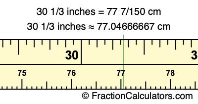 30 1/3 inches to cm