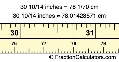 30 10/14 inches to cm
