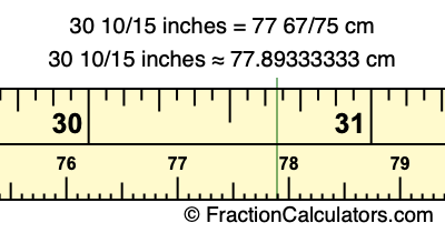 30 10/15 inches to cm