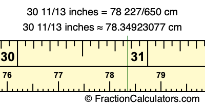 30 11/13 inches to cm