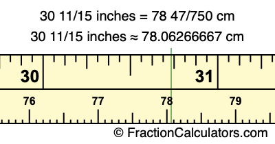 30 11/15 inches to cm