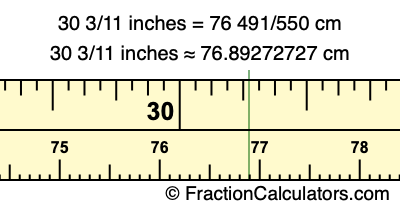 30 3/11 inches to cm