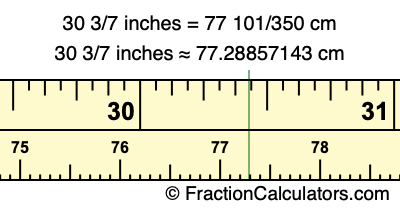 30 3/7 inches to cm