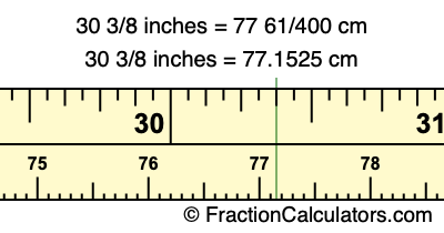 Convert 30 3/8 inches to cm (30 3/8 inches to centimeters)