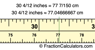 30 4/12 inches to cm