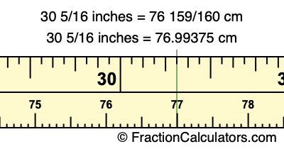 30 5/16 inches to cm