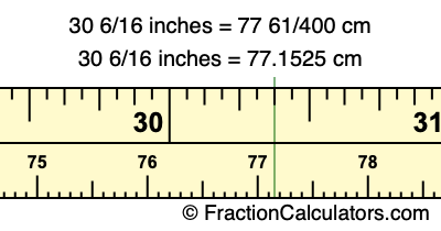 30 6/16 inches to cm