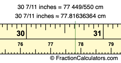 30 7/11 inches to cm