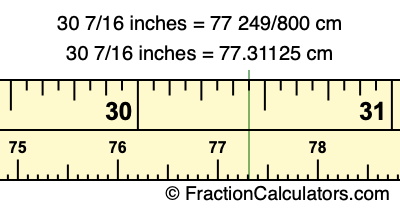 30 7/16 inches to cm