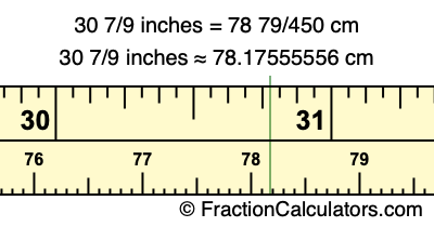 30 7/9 inches to cm