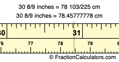 30 8/9 inches to cm