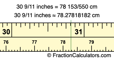 30 9/11 inches to cm