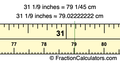 31 1/9 inches to cm